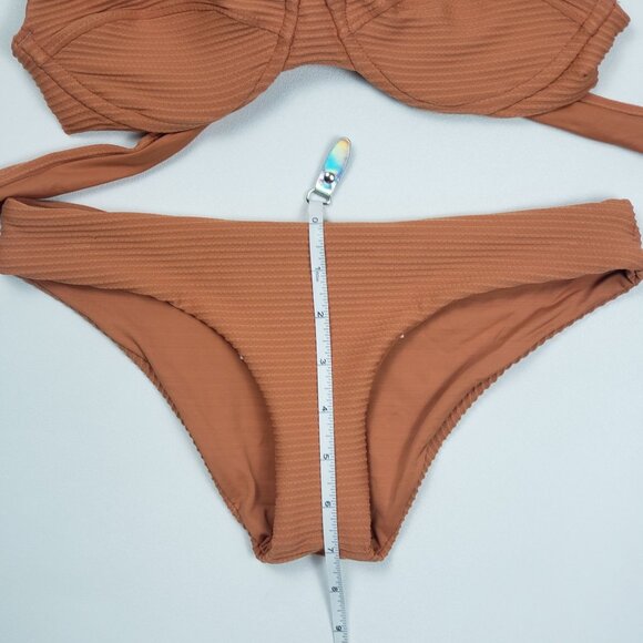 LSPACE Pointelle Rib Nikita Top & Sandy Bottom Classic Bikini Set Size XS Sienna - Picture 7 of 14